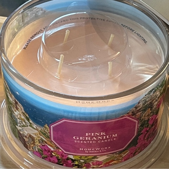 HOMEWORX By Slatkin & Co. Pink Geranium 4 Wick Candle - Picture 8 of 8